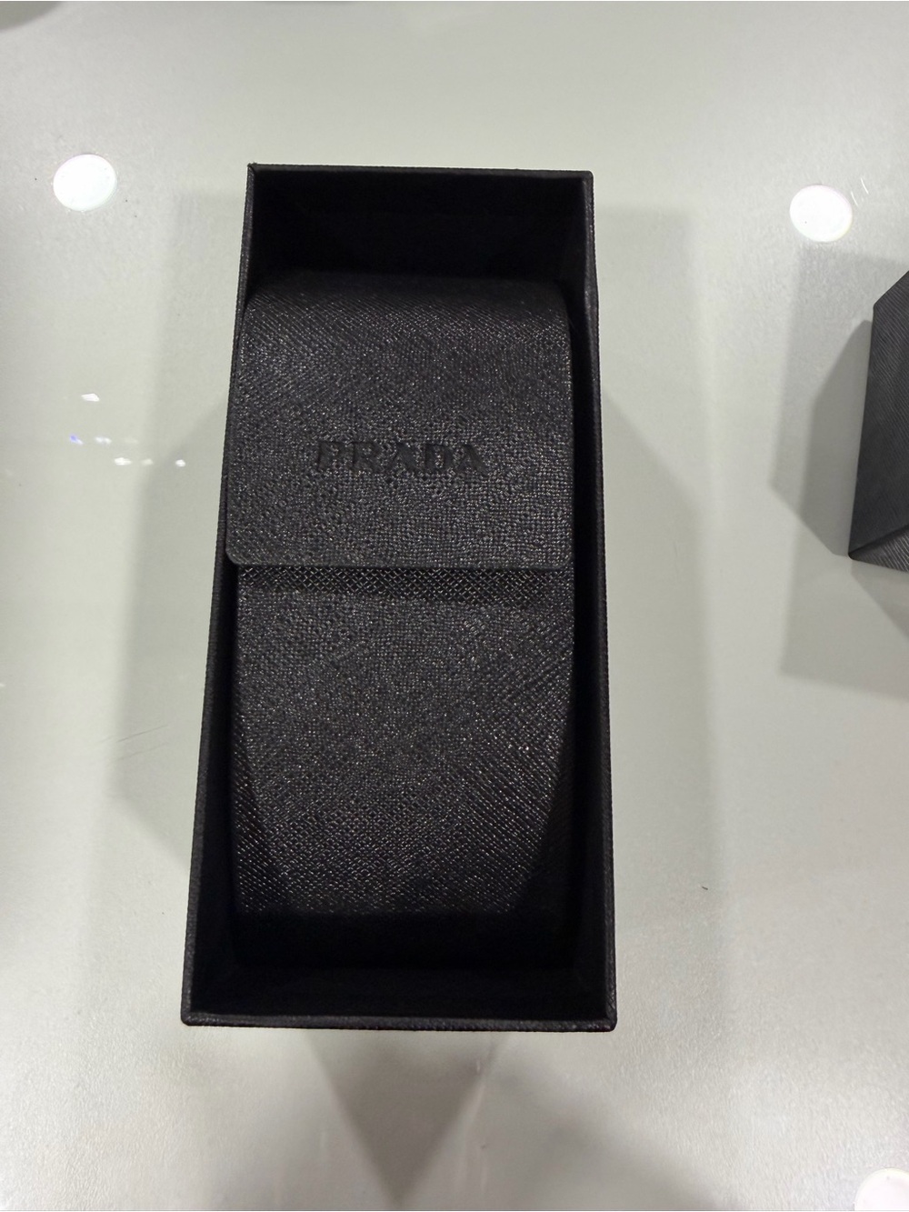 Prada Black Angular Rectangular Sunglasses - Picture 6 of 7